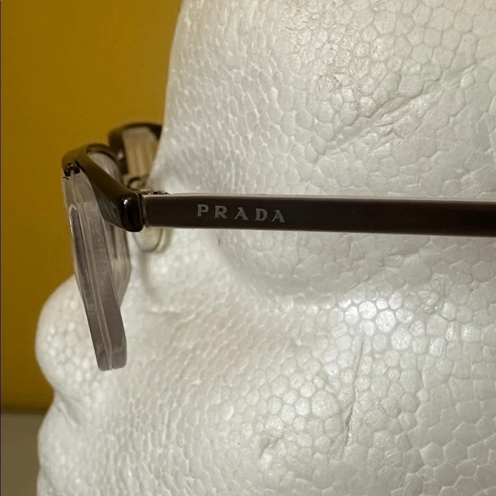 Prada Sleek Bronze Titanium Frameless Rectangular Prescription Glasses Frame